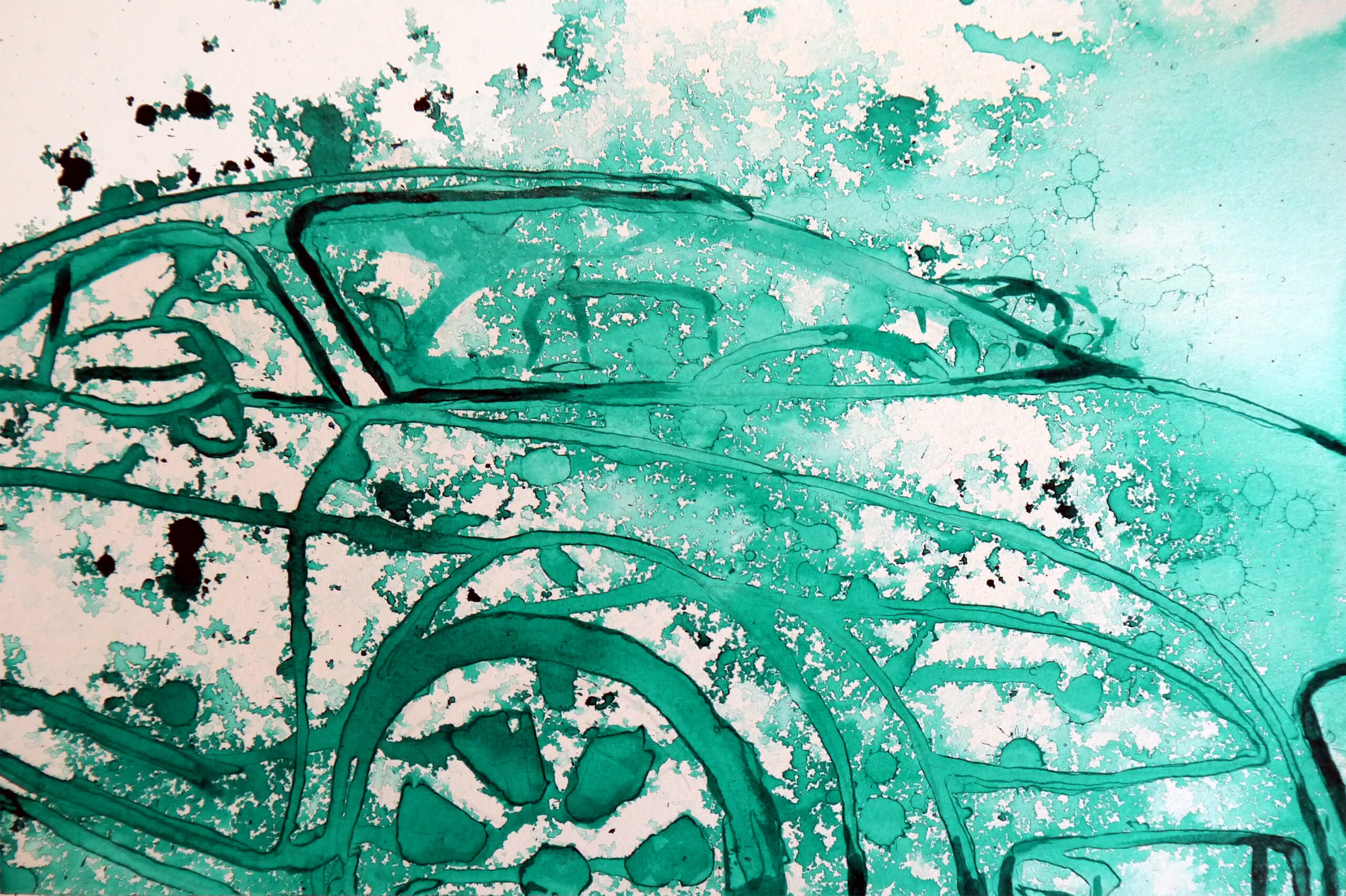Aquarell-Gemälde ''Audi TT Coupe in grün''