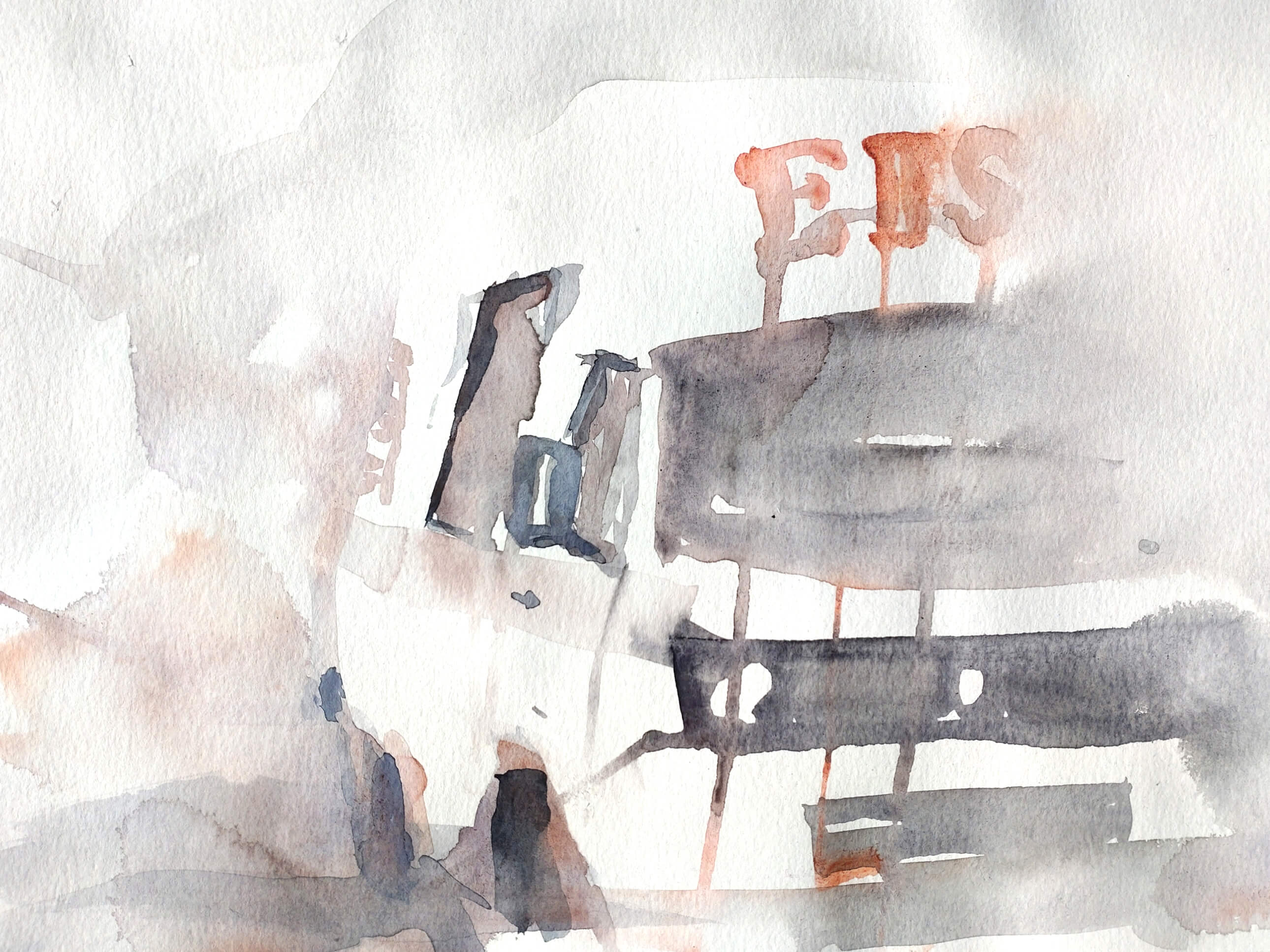 Aquarell Eiswagen VW T3