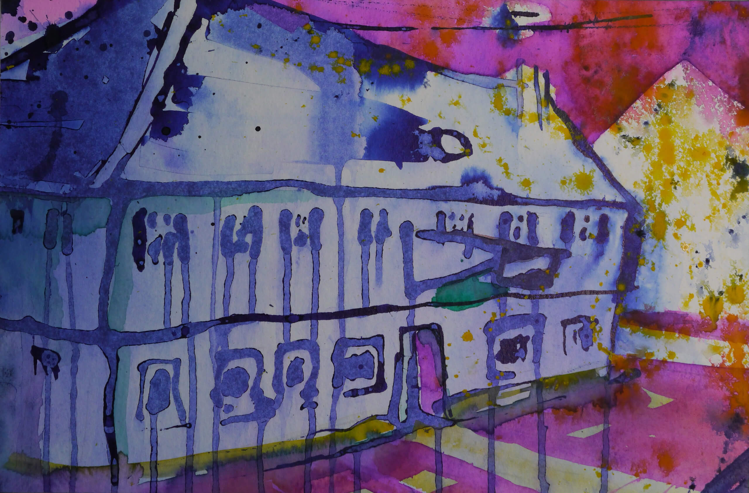 Aquarell Gasthaus Lamm, Durmersheim
