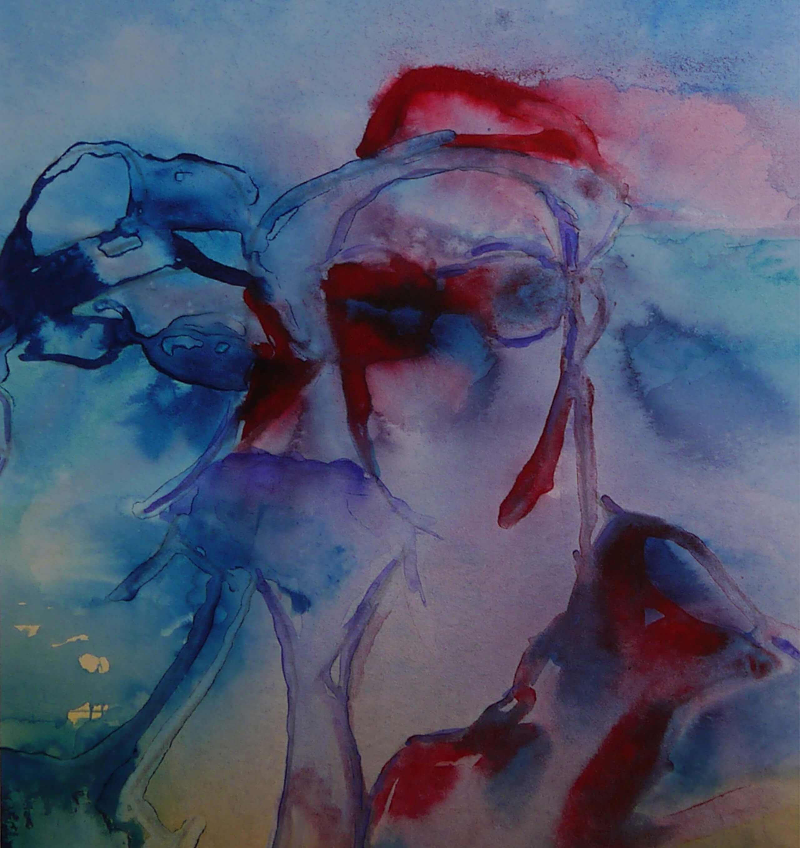 Aquarell ''Zwei Urlauber''
