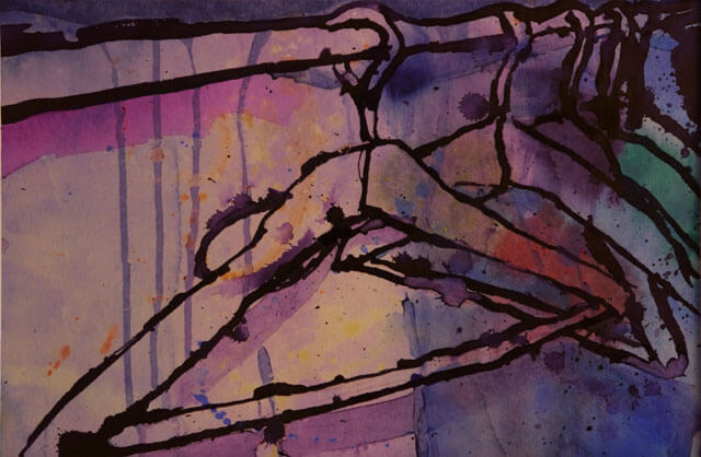 Aquarell Stillleben ''Kleiderbügel im Schrank'' (Vorschau)